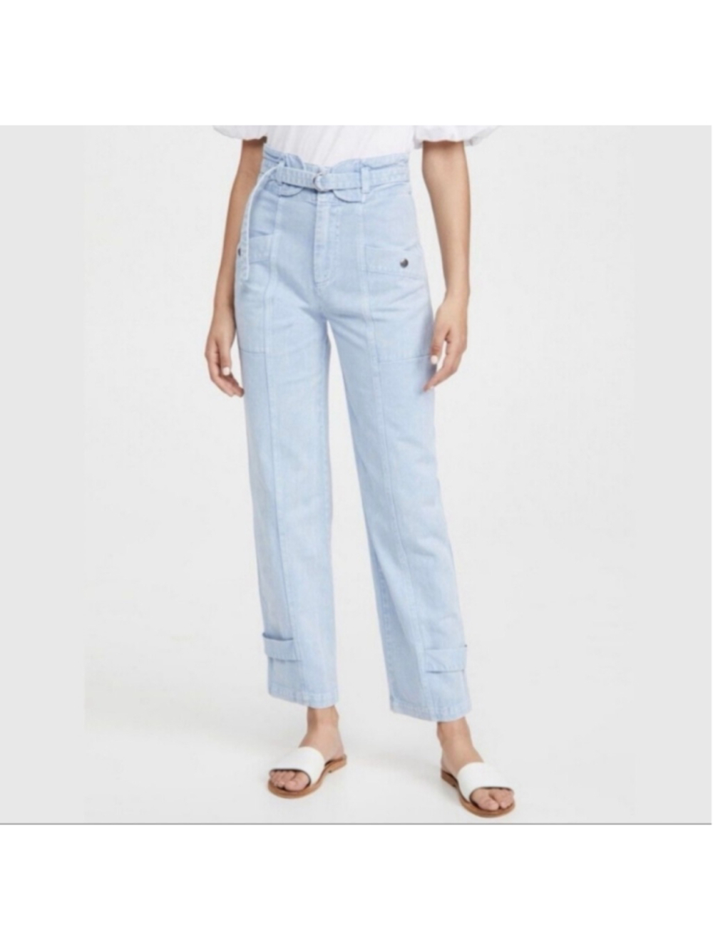 Sea New York Maura Acid Wash Jeans Women's Size 4 Light Wash Wide Leg Denim